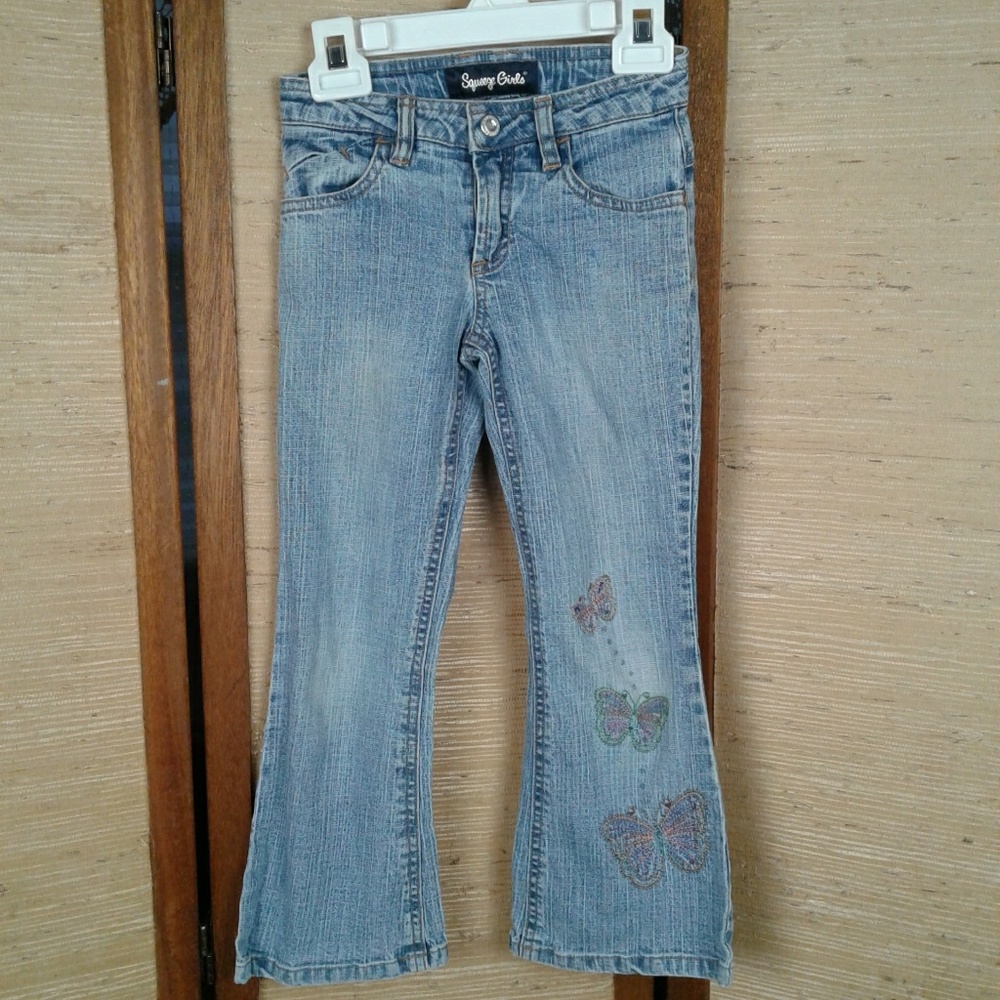 Squeeze girls denim jeans butterfly embellished 6